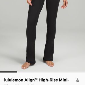 Lulu Align High rise mini flare size 10 Black